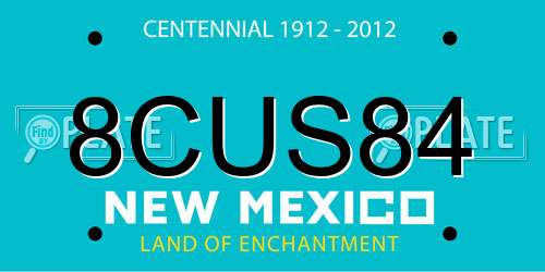 8CUS84 New Mexico License Plate