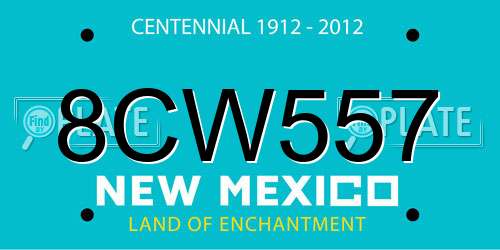 8CW557 New Mexico License Plate