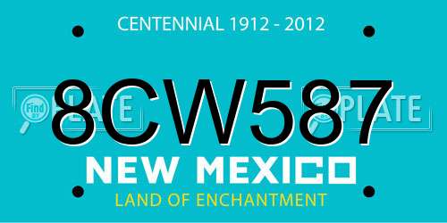 8CW587 New Mexico License Plate