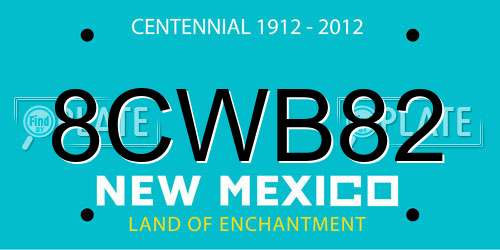 8CWB82 New Mexico License Plate