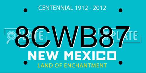 8CWB87 New Mexico License Plate