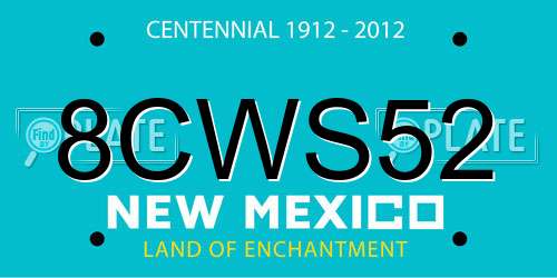 8CWS52 New Mexico License Plate