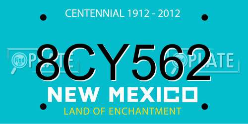 8CY562 New Mexico License Plate