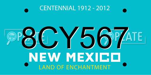 8CY567 New Mexico License Plate