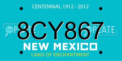 8CY867 New Mexico License Plate