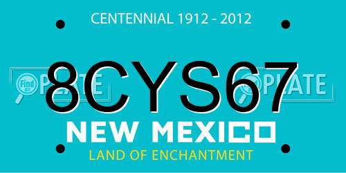 8CYS67 New Mexico License Plate