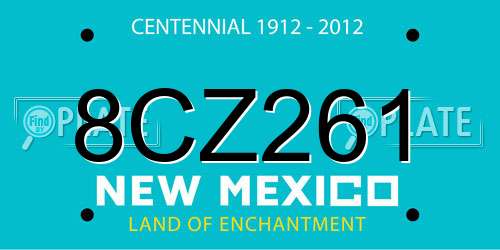 8CZ261 New Mexico License Plate