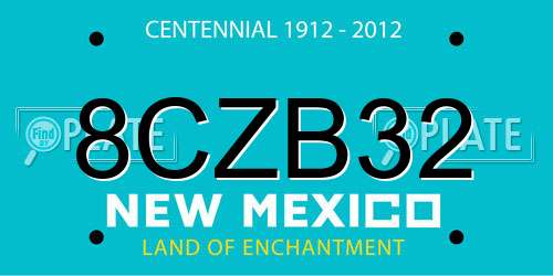 8CZB32 New Mexico License Plate