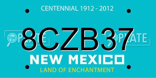 8CZB37 New Mexico License Plate