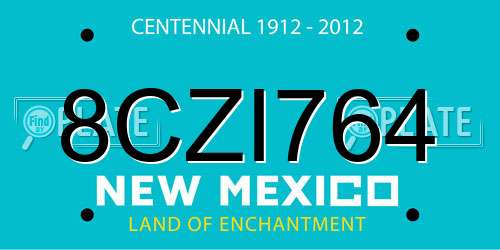 8CZI764 New Mexico License Plate