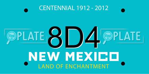 8D4 New Mexico License Plate