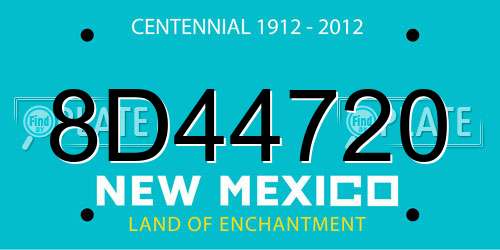 8D44720 New Mexico License Plate