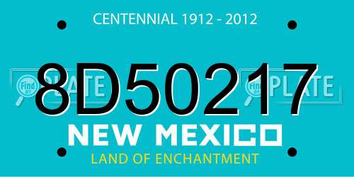 8D50217 New Mexico License Plate