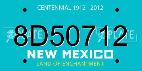 8D50712 New Mexico License Plate