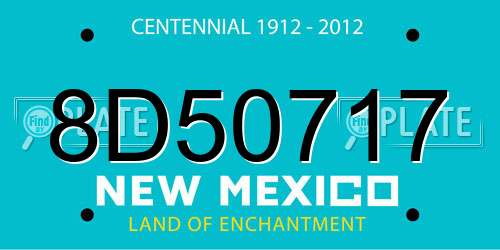 8D50717 New Mexico License Plate