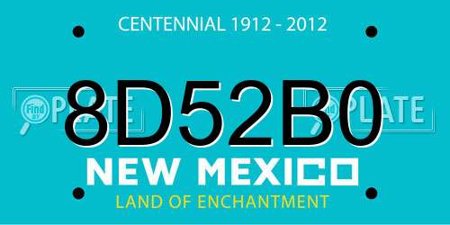 8D52B0 New Mexico License Plate