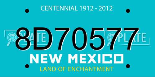 8D70577 New Mexico License Plate