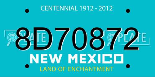 8D70872 New Mexico License Plate