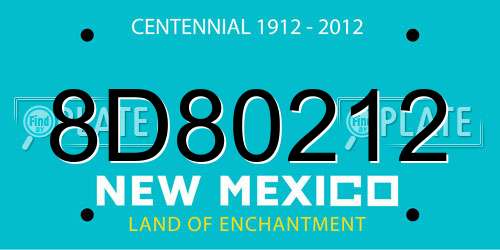 8D80212 New Mexico License Plate