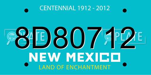 8D80712 New Mexico License Plate