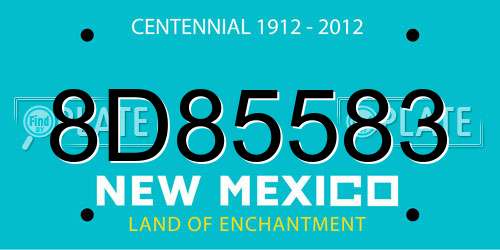 8D85583 New Mexico License Plate