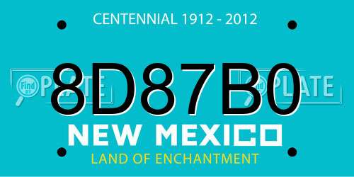 8D87B0 New Mexico License Plate