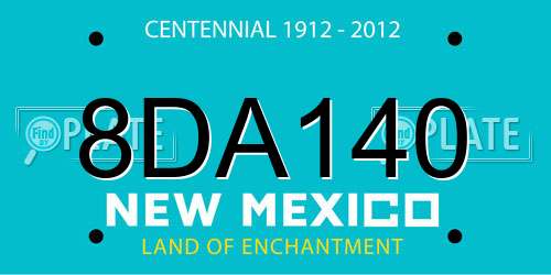 8DA140 New Mexico License Plate