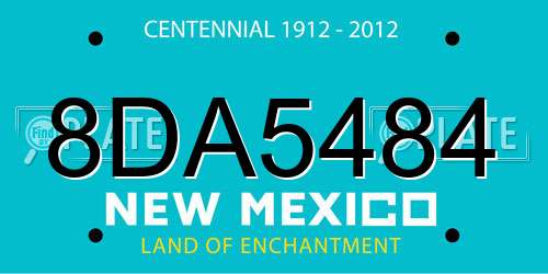 8DA5484 New Mexico License Plate