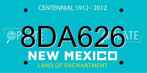 8DA626 New Mexico License Plate