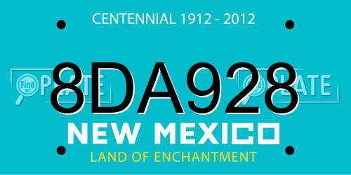 8DA928 New Mexico License Plate