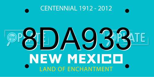 8DA933 New Mexico License Plate