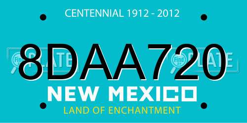 8DAA720 New Mexico License Plate