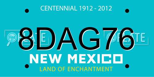 8DAG76 New Mexico License Plate