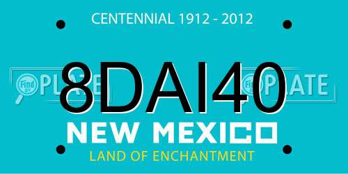 8DAI40 New Mexico License Plate