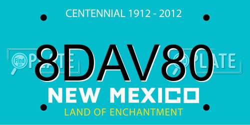 8DAV80 New Mexico License Plate