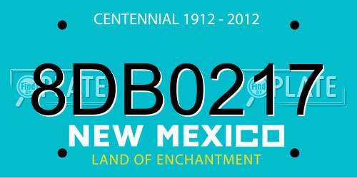 8DB0217 New Mexico License Plate