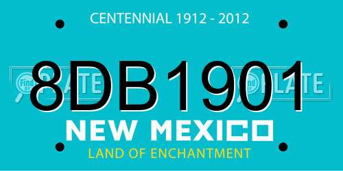 8DB1901 New Mexico License Plate