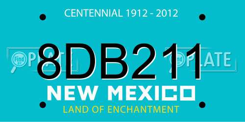 8DB211 New Mexico License Plate