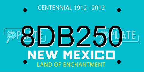 8DB250 New Mexico License Plate