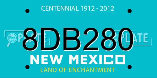 8DB280 New Mexico License Plate