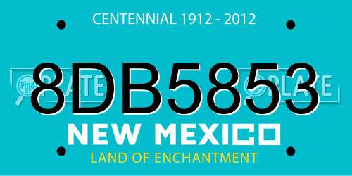 8DB5853 New Mexico License Plate