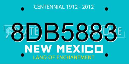 8DB5883 New Mexico License Plate
