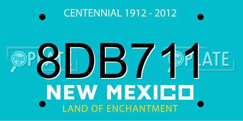 8DB711 New Mexico License Plate