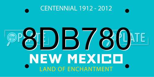 8DB780 New Mexico License Plate