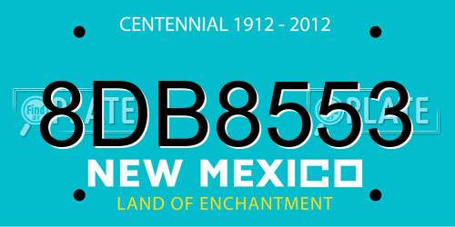 8DB8553 New Mexico License Plate