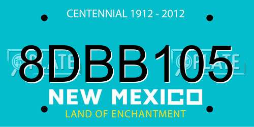 8DBB105 New Mexico License Plate