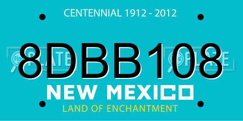 8DBB108 New Mexico License Plate