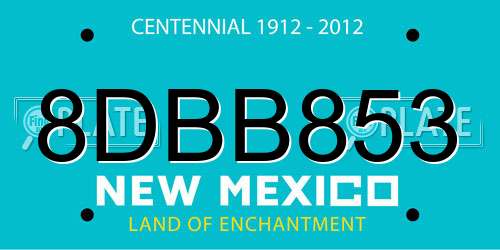 8DBB853 New Mexico License Plate