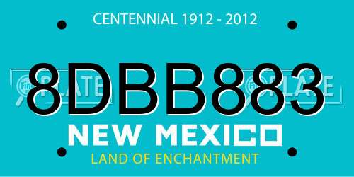 8DBB883 New Mexico License Plate