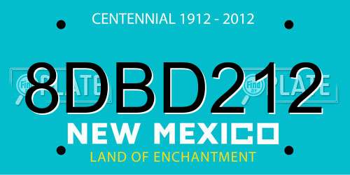 8DBD212 New Mexico License Plate